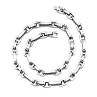 Oravo Thick and Heavy Mens Stainless Steel Link Necklace