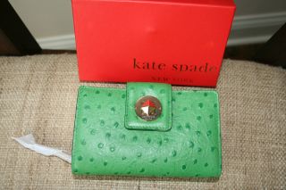 Kate Spade Portola Valley Green Jules Leather Wallet in Box