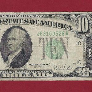 US CURRENCY 1934C $10 FRN from KANSAS CITY in Choice Very Fine, Old
