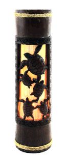Hawaiian Hand Carved Bamboo Ambient Light Sea Turtles