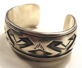 Wilbur Anderson Overlay Sterling Silver Bracelet Navajo RARE Vintage