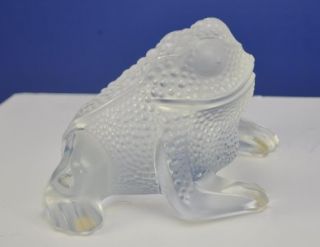 Gregoire Lalique Toad Frog Crystal Figure Mint Condition Signed
