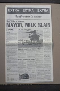1978 SAN FRANCISCO EXAMINER FULL NEWSPAPER HARVEY MILK SLAIN
