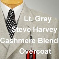 46R Steve Harvey CASHMERE WOOL Mens GRAY Overcoat Topcoat Coat 46