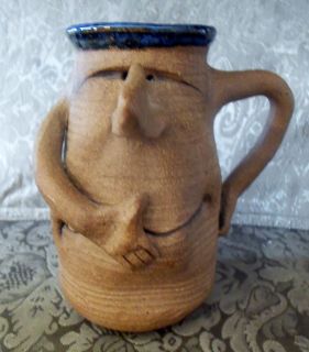 Gretchen Larson Pottery Caricature People Mug Cup Signed Colorado