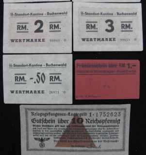 WW2 German Lagergeld Buchenwald Concentration Camp Money