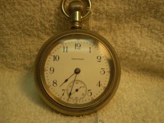 Vintage Antique Waltham Pocket Watch Silver Silveroid 1883 Works