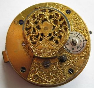 Antique Unsigned Verge Fusee Pocket Watch Movement