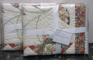 New Pottery Barn Healdsburg Patchwork Euro Shams s 2 Hand Quilted 8PT