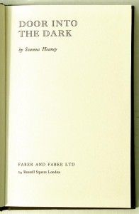 seamus heaney door into the dark 1969 true 1st ed