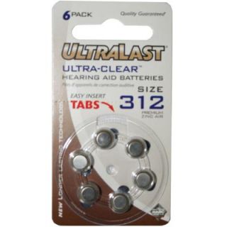 6pk Ultralast Size 312 Hearing Aid Batteries Fit L312ZA