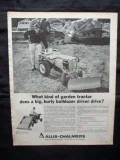 Vintage 1967 Allis Chalmers Lawn and Garden Tractor Ad Original