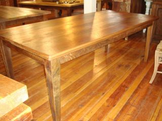 Reclaimed Barn Wood Solid Oak Farm Dining Kitchen Table Tapered Legs