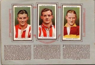 Tobacco Card Album Cards WD HO Wills Association Footballers Soccer