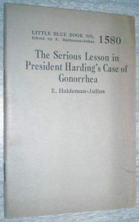 President Hardings Gonorrhea Little Blue Book NO1580`