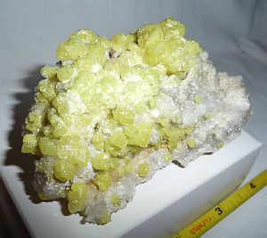 Dino Vibrant Sulfur Crystal Mineral Specimen 125 Grams