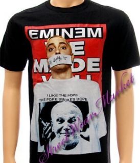 Eminem Punk Rock Pop Men Heavy Metal Music Tour Rap Rapper T shirt Sz