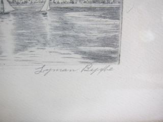 Lyman Byxbe Etchings Nymph Lake Grand Lake Lone Pine 9x7