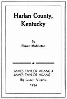 History of Harlan County Kentucky KY