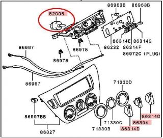  Lancer Evolution Heater Control Switch Knob Blower Motor