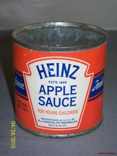Vintage Heinz Junior Foods Tin Apple Sauce