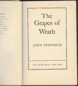 John Steinbeck The Grapes of Wrath 1940 Novel 1st Edition 12th