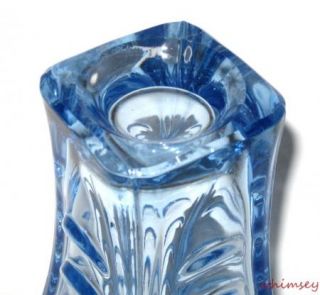Sklo Union Hermanova Blue Drapery Vase Art Hanus Czech Art Glass