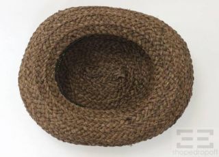 Helen Kaminski Handmade Brown Woven Raffia Hat