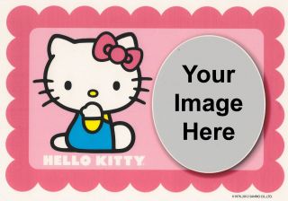 Hello Kitty Birthday Photo Frame Edible Image Icing Cake Topper