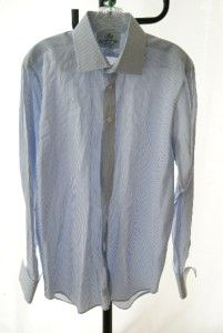 Harrie Hudson White and Blue Stripped Shirt Size 16 5 35