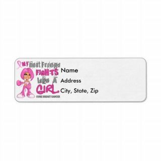  Fights Like Girl Breast Cancer 42.9.pn Custom Return Address Labels
