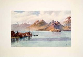  Print Head Lake Annecy Hte. Savoie J. Hardwicke Lewis Mountains Water