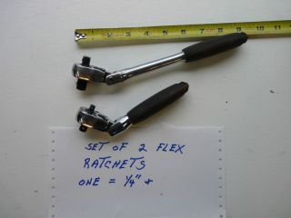 Great Neck Double Drive Flex Head Ratchets set of 2 1 4 3 8 and 3 8 1