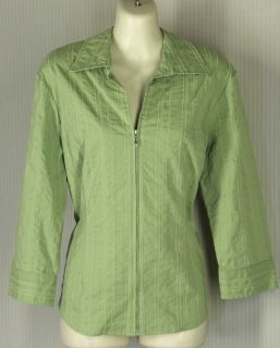 Coldwater Creek Lime Green Shirt Jacket Size L 2874