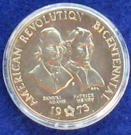  American Revolution Bicentennial Coin with Samuel Adams Patrick Henry