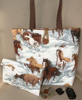 White Horse Wild Horses Handbag and Wallet Purse