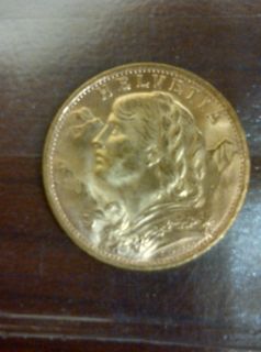 Rare 1927 B Helvetia Gold coin