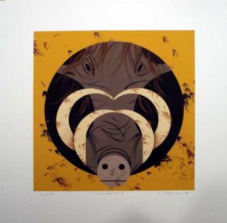 Charles Charley Harper Thwarthog Signed Ed 16 COA Warthog Pig Art