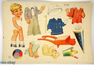 Vintage German Paper Doll sheet LUNGERS HAUSEN Kurt 1950s
