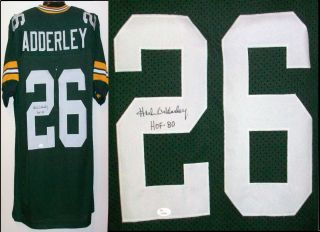 Herb Adderley Signed Autographed Green Bay Packers Jersey JSA Witness
