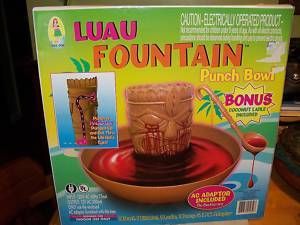 Luau Tiki Hawaiian Fountain Punch Bowl Bleeding Eyes NW