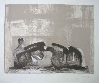 HENRY MOORE 1898 1986 HAND SIGNED LITHOGRAPH COA PROVENANCE RARE