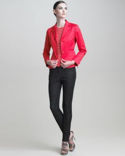 Armani Collezioni Sport Cotton Jacket, Cap Sleeve Striped Knit Top