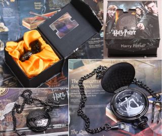 Cool Harry Potter Magic Cosplay Black Metal Pocket Watch New in Box