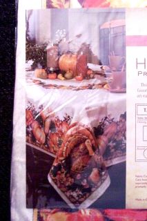 THANKSGIVING TABLECLOTH HARVEST FEAST FABRIC FALL HOLIDAY TURKEY