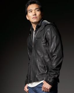Ever Leather Hooded Jacket   
