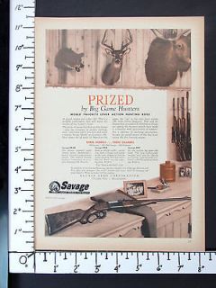 1955 SAVAGE ARMS Model 99 Lever Hunting Rifle magazine Ad Trophy Room