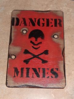  MINES RED, Paintball, Airsoft, army toy, boys toys, sign BEDROOM