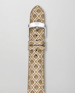 Michele 20mm Textured Leather Watch Strap, Golden   