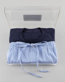 N1TN0 Neiman Marcus Gift Boxed Pajama Set, Navy